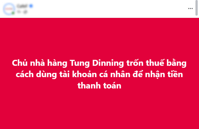chủ nhà hàng Tung Dining vướng vòng lao lý
