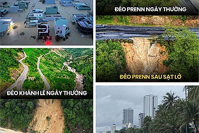 Hình ảnh lũ lụt, sạt lở hoành hành ở Nam Trung Bộ gây nhói lòng