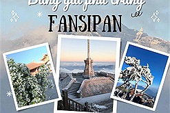 Hình ảnh băng giá phủ trắng đỉnh Fansipan báo hiệu một mùa săn băng tuyết rầm rộ