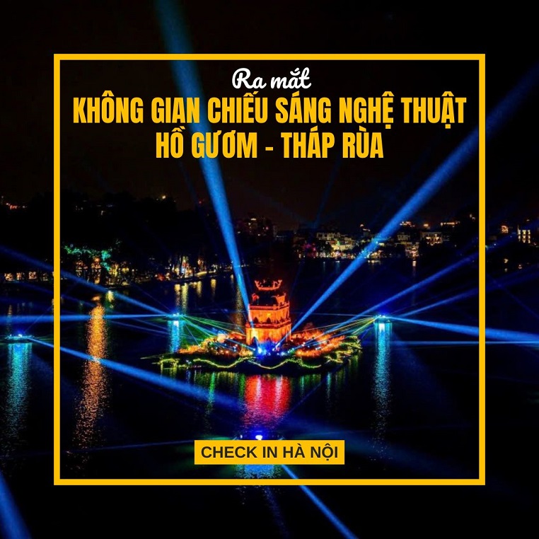 Không gian Chiếu sáng Nghệ thuật Hồ Gươm - Tháp Rùa mở màn mùa lễ hội cuối năm 2025 của Hà Nội