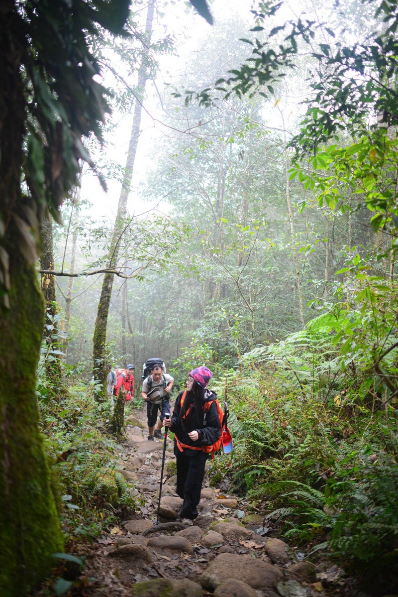 cô bạn đi leo núi cao 3.046 m