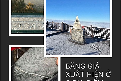 Băng giá xuất hiện ở 3 địa điểm của miền Bắc và miền Trung chỉ trong vài ngày