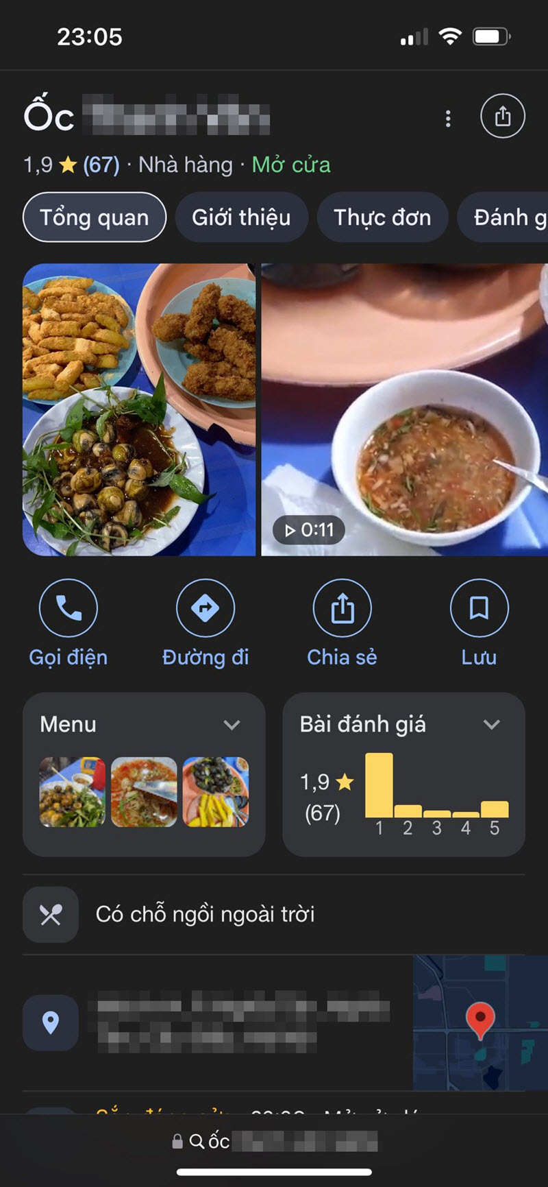 quán ốc ở chợ Nghĩa Tân gây tranh cãi
