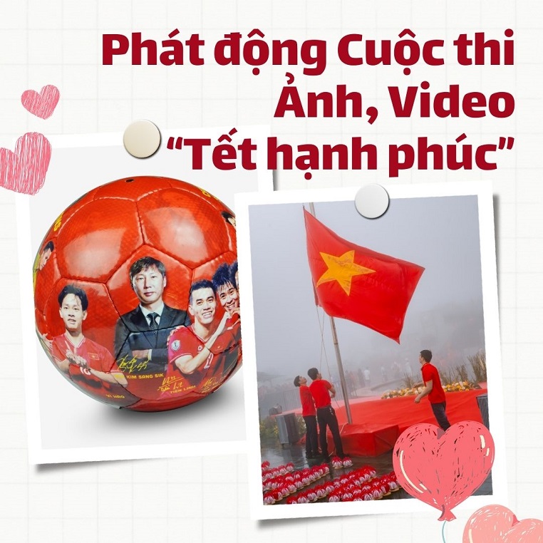 Cuộc thi Ảnh, Video “Tết hạnh phúc” gây ấn tượng với giải thưởng từ đội tuyển Việt Nam và HLV Kim Sang-sik